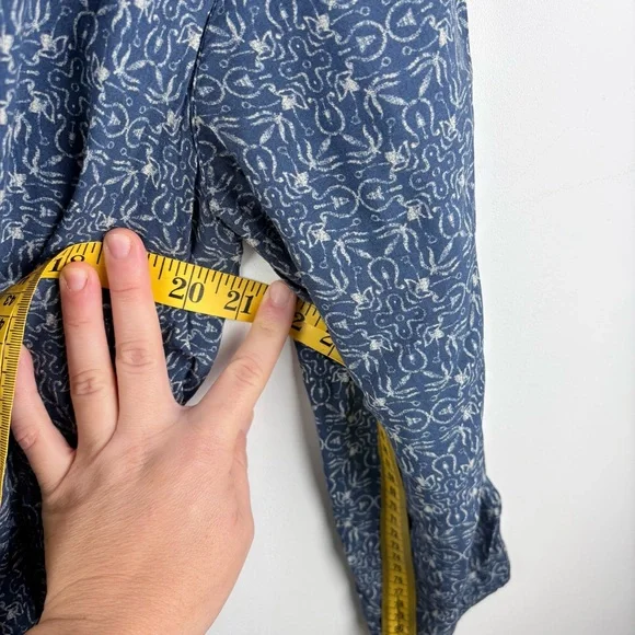 Aritzia Wilfred Oversized Flowy Blue White Patterned Dress Small Boho Cottage - Picture 9 of 10